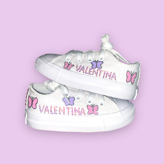 Custom name with butterfly converse